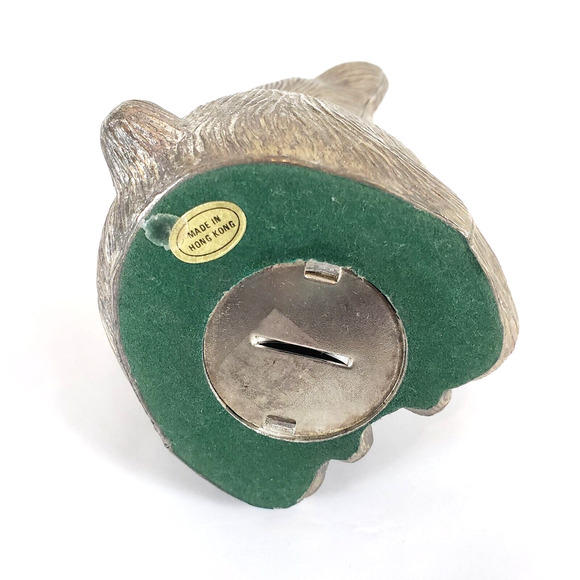 Baby Bear Holding Teddy Bear - Metal Bank / Statue - Vintage Made Taiwan 1970's! - Picture 7 of 9